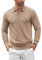 COOFANDY Men's Jumper Long Sleeve Polo Shirts Polo Neck Jumpers Smart Casual Knitted Jumpers Regular Fit Tops Khaki L