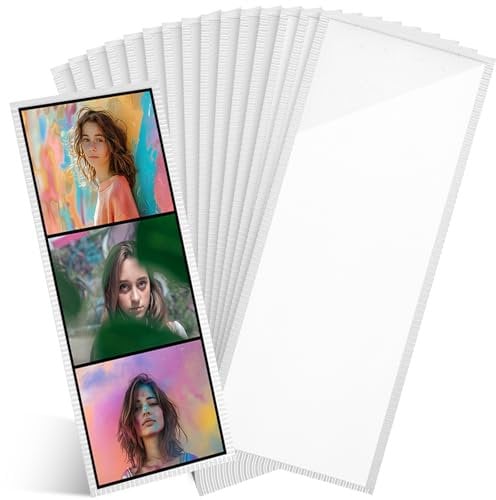 HAOWANWW 15 Pcs White Magnetic Photo Frame - 2x6 Flexible PVC Frames with Magnet Photo Sleeves for Refrigerator, Window, Tile, Wall, Door
