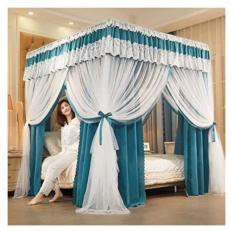 CASEGO Betthimmel, Schlafzimmer-Moskitonetz, grüner Luxus-Betthimmel für Schlafzimmerdekoration, Verdunkelung (Multi Colored)