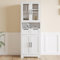 LEADZM Buffet Haute Cuisine, Meuble de Rangement avec 4 Portes et 2 Tiroirs, Grande Capacité pour Salon, Chambre ou Bureau - 60 x 30 x 170 cm (4 Portes)