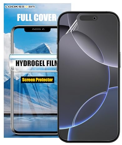 LOOKSEVEN 3 Pack Hydrogel Film Transparent Soft TPU Screen Protector Compatible with iPhone 16 Pro High Sensitivity Protective Film (Not Tempered Film)
