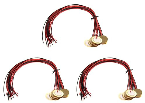 MQODLFP 36 x 27 mm Piezoscheiben mit Kabeln, Mikrofon, Drum, Trigger, Akustik-Tonabnehmer, CBG-Gitarre