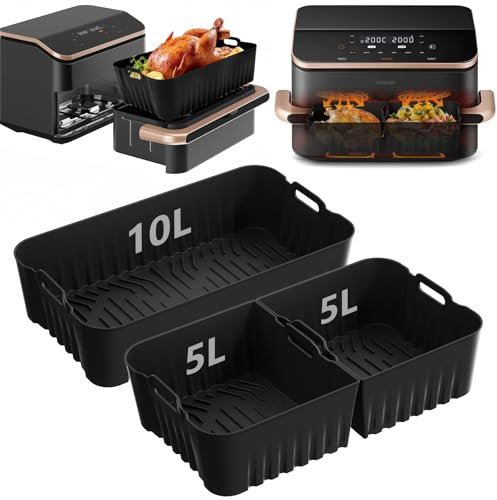 Stampo in silicone per friggitrice ad aria calda, accessorio per COSORI Blaze TwinFry XXL 10L, 3 stampi in silicone per friggitrice ad aria calda COSORI TwinFry 10L, COSORI Fryer 10L