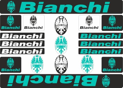 Fahrrad Ersatz Aufkleber Set Selbstklebende Vinyl Aufkleber Kompatibel für Bianchi Rahmen Grün (matt)