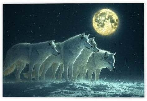 Puzzle 3000 Teile Erwachsene, Wolf Puzzle 3000 Teile mit Geschenkbox, Holzpuzzle Erwachsene mit Naturholz, Geschenke für Frauen, Geschenke für Männer, Groß Holzpuzzle für Wanddeko Wohnzimmer, Y-71
