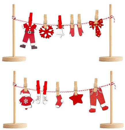 Wichtel Zubehör Weihnachten Set Miniatur Kleidung Wäscheleine