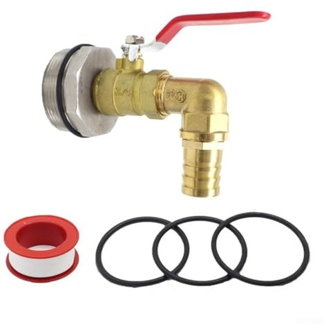 Ersatz-Auslaufventil aus Edelstahl für 200 l Ölfass und Wasserbehälter, auslaufsicheres Design mit Säure- und Alkalibeständigkeit, inklusive Dichtungsringen und Latex-Wasserhahn (25 mm)