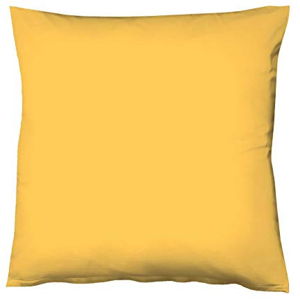 fleuresse 9200 Colours Interlock Jersey Kissenbezug aus 100% Baumwolle, Oekotex Standard 100, 80 x 80 cm, Sonnengelb