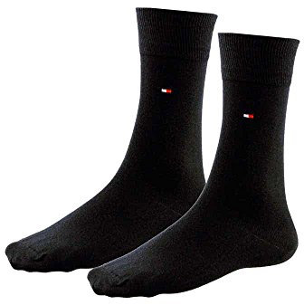 Tommy Hilfiger Classic - Chaussettes de Ville - Lot de 2 - À Logo - Homme - Noir - 39-42