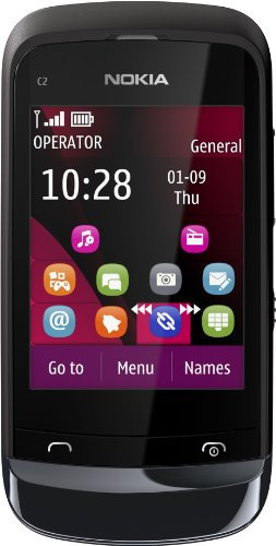 Nokia C2-02 Téléphone portable GSM/EDGE/GPRS Bi-Bande Bluetooth Chrome Noir