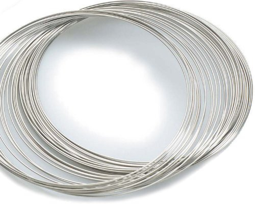 BeadingStation® 30 Circles Silvertone Rigid Steel Necklace Memory Wire for Jewelry Making - Heavy Duty Pre-Coiled Choker Wire Lot