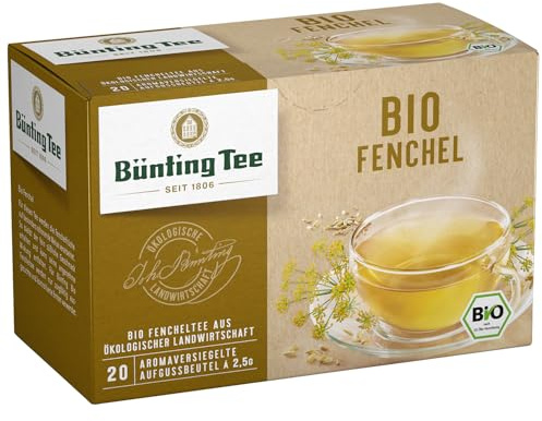 Bünting Tee Fenchel 3er Pack – Bio Kräuter- und Fencheltee – 3 x 20 Teebeutel