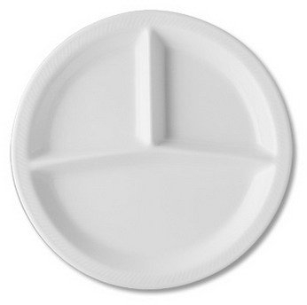 2x Teller 3-geteilt - Durchmesser 25,5 cm - Tellerset, Speiseteller