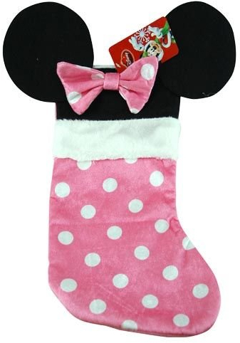 Disney Mouse Ears 18 Velour Christmas Stocking with Plush Cuff (Minnie Mouse - Pink)