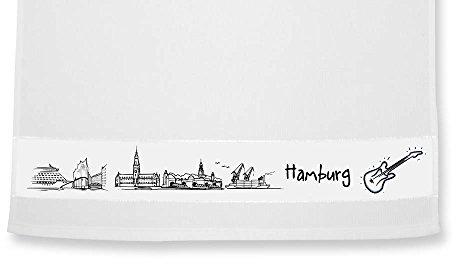 die stadtmeister Geschirrtuch Skyline Hamburg - als Geschenk für Hamburger & Fans der Hansestadt oder als Hamburg Souvenir