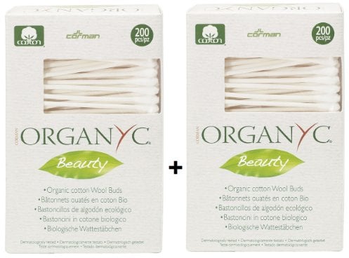 Organyc Wattestäbchen aus 100% biologischer Baumwolle in biologisch abbaubarer Verpackung 2x 200 St. Doppelpack