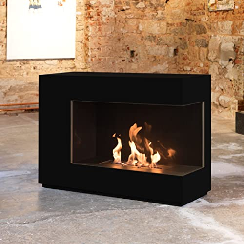 muenkel design loft.line - C-01 [Design Ethanol Kamin]: Tiefschwarz - safety burner 290
