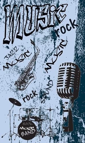Vlies Fototapete MUSIK IN BLAU 150 x 250 cm | Vliestapete - Wandtapete inklusive Kleister | PREMIUM VLIES QUALITÄT