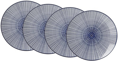 Ritzenhoff & Breker Speiseteller-Set Royal Makoto, 4-teilig, 26,5 cm Durchmesser, Porzellangeschirr, Blau-Weiß, 26.50 x 26.50 x 3.00 cm