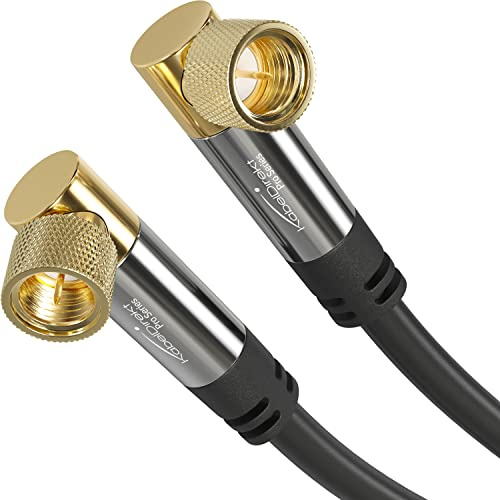 KabelDirekt – 4K SAT TV-Kabel 90° gewinkelt – 6m – F-Stecker – für DVB-S2 | Satellitenkabel mit gewinkeltem F-Stecker – für Fernsehen, Radio & Internet, DVB-T2/DVB-C/DVB-S2, schwarz