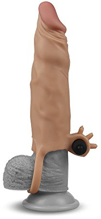 LoveToy Zweischichtiger Silikon Dildo XXL, Braun, Ø7x24,6 cm