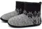KuaiLu Knit Wool Warm Men Indoor Pull On Cosy Memory Foam Slipper Boots/Booties TPR Rubber Sole Non-Slip,Floral Grey,10 UK (11 US)