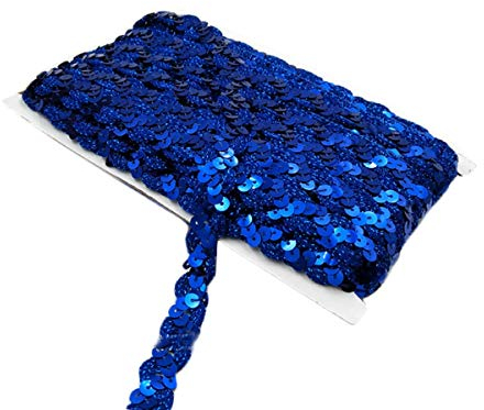 Yalulu 10 Meter Glänzendes Geflochten Zierband Paillettenband Glitzer Borte aus Dekoband Zierband Geschenkband Bortenband Kordelband Nähen DIY Handwerk Bastelprojekte (Dunkelblau)