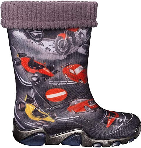 Demar Kids Boys Girls Wellies Rain Boots Warm Fleece-Lined Light Unisex Children Wellington Boots