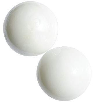 mesbilles - 4 Kugelkappen Perle weiß – Glaskugel 25 mm