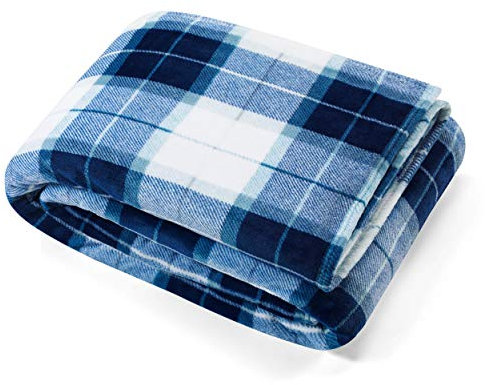 Nautica Queen-Size-Decke, ultraweiche Plüsch-Fleece-Bettwäsche, gemütliche Heimdekoration für Bett oder Couch (Northsail Plaid Blue, Queen)