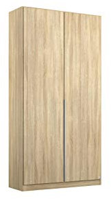 Rauch Möbel Alabama Schrank Kleiderschrank Drehtürenschrank Eiche Sonoma, Holz 2-türig inklusive Zubehörpaket Premium 1 Kleiderstange, 3 Einlegeböden, 1 Schubkasteneinsatz BxHxT 91x229x54 cm