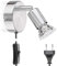ledscom.de Leselampe Bettleuchte LUNARA, Schalter, Stecker, Edelstahl, chrom matt, inkl. LED GU10 Lampe (warmweiß, 2,339W, 227lm, 110°)