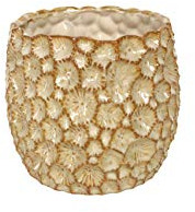 Gisela Graham Ceramic Crater Pot Cover, Large, Natural
