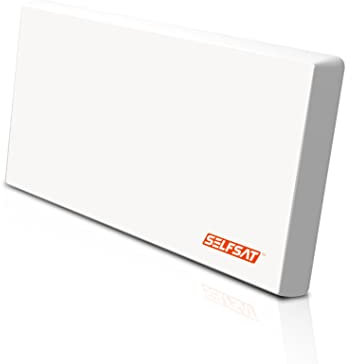 Selfsat H22DQ 12 TV Teilnehmer SAT Flachantenne Flat + Multischalter 5/12 + Koaxkabel Full HD 4K