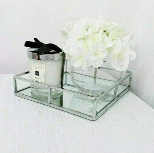 Square Silver mirror candle tray plate wedding table decorative mirror tray 20CM