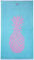 Cottera® Strandhandtuch Ananas, Strandtuch - XXL 100x180 groß, Türkis, Pink - 100% Baumwolle, Zertifiziert, nachhaltig produziert in Portugal