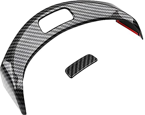 Mittelkonsole Armlehnenknopf Rahmenabdeckung,MoreChioce ABS Armlehnenbox Entriegelungsknopf Dekoration Aufkleber Trim kompatibel mit W205 X253 2015-2020,Kohlefaser Muster