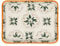 Tranquillo Eckige Seifenschale Tropical aus Steingut mit floralem Print, abgerundeten Ecken mit Löchern für den Wasserablauf, 13.5 x 10.5 x 1.5 cm