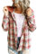 Uposao Surchemise Femme Veste a Carreaux, À Capuche Chemise à Carreaux dhiver pour Femme, Chemise Décontracté Oversized Chemisier Blouse Femme Chemise Carreaux Manches Longues Shirt Blouse (Rouge XL)