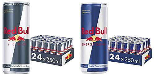 Set: Red Bull Energy Drink, EINWEG (24 x 250 ml) & Red Bull Energy Drink Zero, EINWEG (24 x 250 ml)
