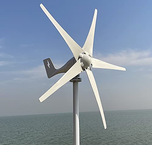 Genway Power Turbina eolica 600 W 24 V Turbina Eolica 5 Pale Eolico Domestico Generatore Mulino Eolico Controller di Carico MPPT