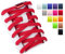 Olukssck 2 Paia Elastici Lacci con Chiusura in Metallo, No Tie Lacci Delle Scarpe Lacci Senza Nodo per Scarpe da Ginnastica,Scarpe da Corsa, Scarpe Casual(100cm), Rosso