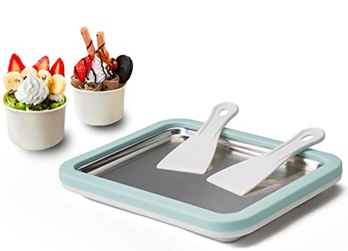 JoyMech Ice Plate for Making Ice, Rolled Ice Cream Maker, Ice Plate for Ice Rolls, Roll Machine Plate, Ice Rolls Machine, Ice Cream Machine, Ice Rolls Plate for Making Ice Cream Yourself (Green)