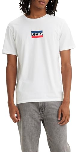 Levi's Men's Graphic Crewneck Tee T-Shirt, Mini Sportswear Logo White+, L