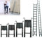 Teleskop Leiter 6,2m mit 2 Haken, Aluleiter Klappbar, Dachbodenleiter Teleskop-Design, Tragbare Ausziehbare Leiter Stufenleiter, Aus Hochwertigem Aluminium, 150kg Tragkraft