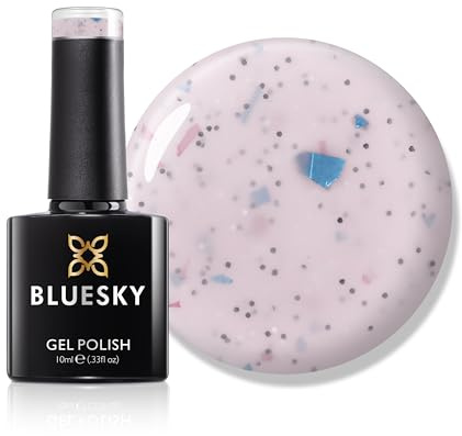 Bluesky Gel Nail Polish 10ml, Pink Granite - BGR05, Stone Effect | Dusty rose scattered with darker specks, softer to look at than a flat colour and finished in a single coat.