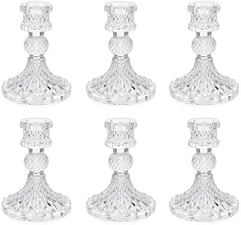 Glas-Kerzenhalter - Kristallglas-Kegel für Hochzeit, Zuhause & Party