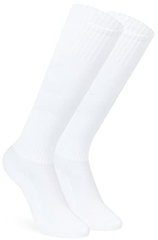 CityComfort Fußball Socken Kinder, Lange Sportsocken Fußball Stutzen Football Socks für Jungen - Fussball Geschenke für Jungs (Weiß, 27-31)