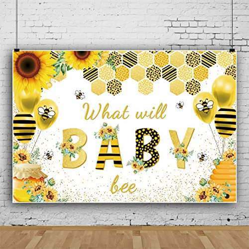 Ttincceer 150x100cm Happy Birthday Hintergrund Biene Thema Gelb Fotografie Hintergrund Wabe Sonnenblume Hintergrund Baby Geschlecht Reveal Banner Photo Studio Booth Prop