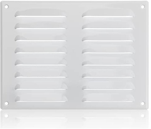 260x190mm / 10x7.5 inch White Metal Ventilation Grille with Flyscreen - Air Vent Cover